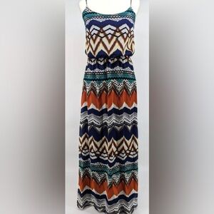 Bisou Bisou Chevron Pattern Maxi Dress size 10